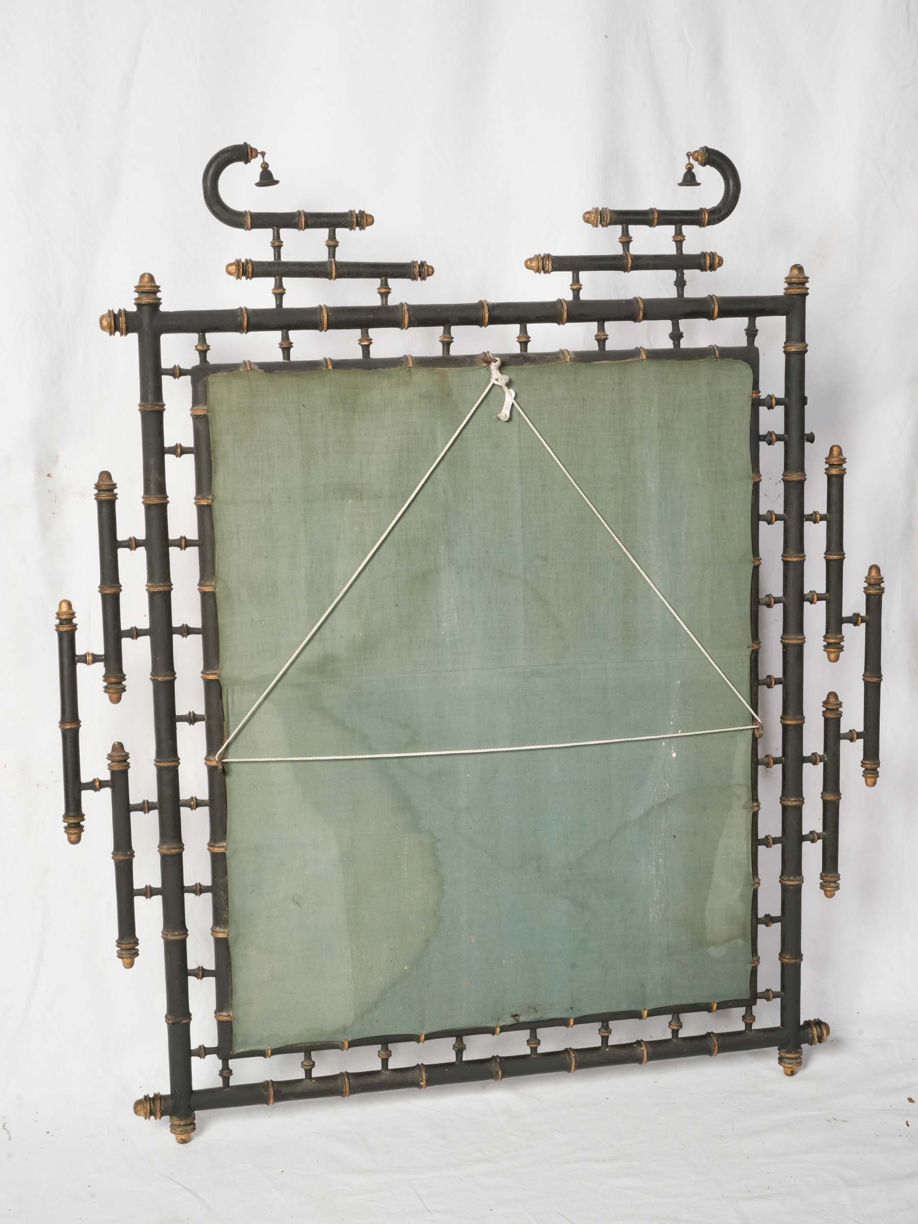 Large French Napoleon III Japonisme Black-Lacquered Faux-Bamboo Mirror, c.1870 - 47¾" x 41¾"