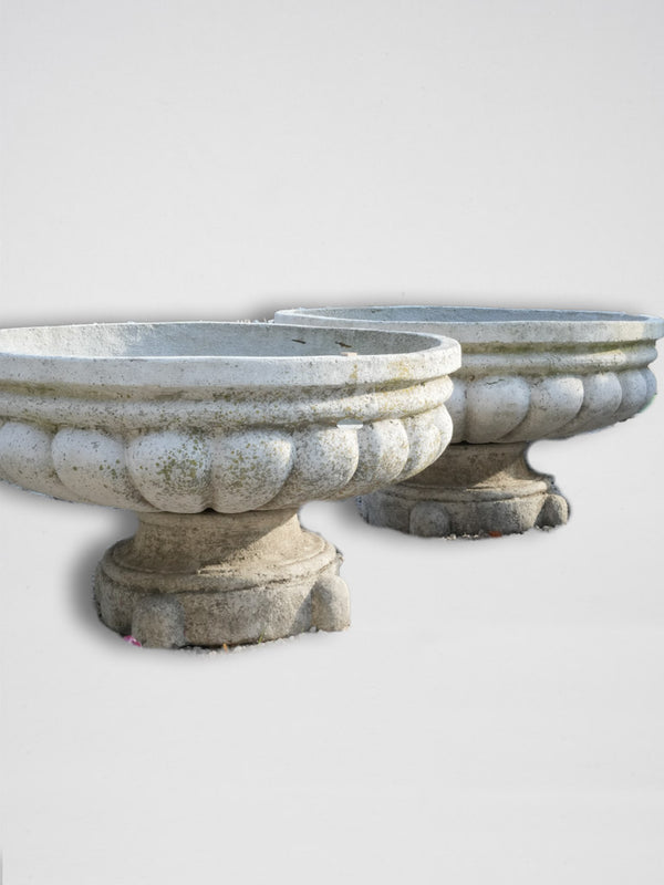 Vintage French cast stone planters