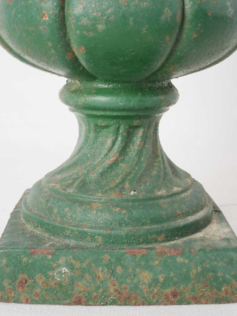 Small antique French Medici urn w/ green patina 13½"