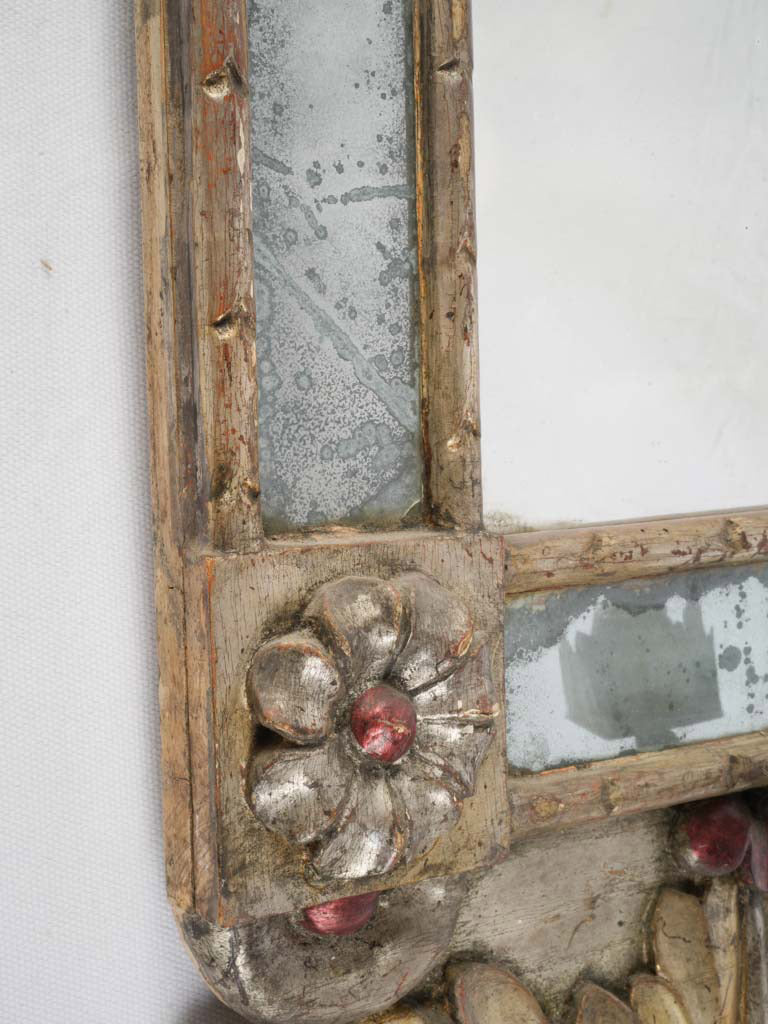 Elegant Pair of Italian 19th Century Reflector Mirrors w/ Beautiful Patina - 36½" x 18½"