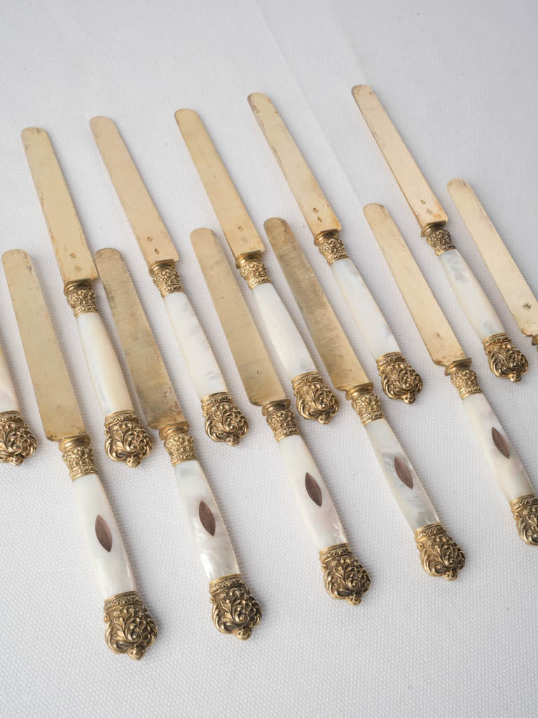 Opulent Rococo Revival dessert knives