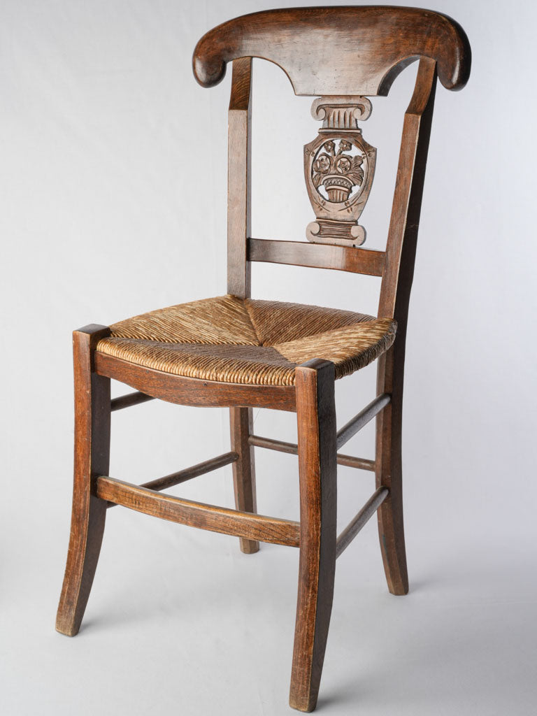Antique Provençal Rush Seat Chair - 35½"
