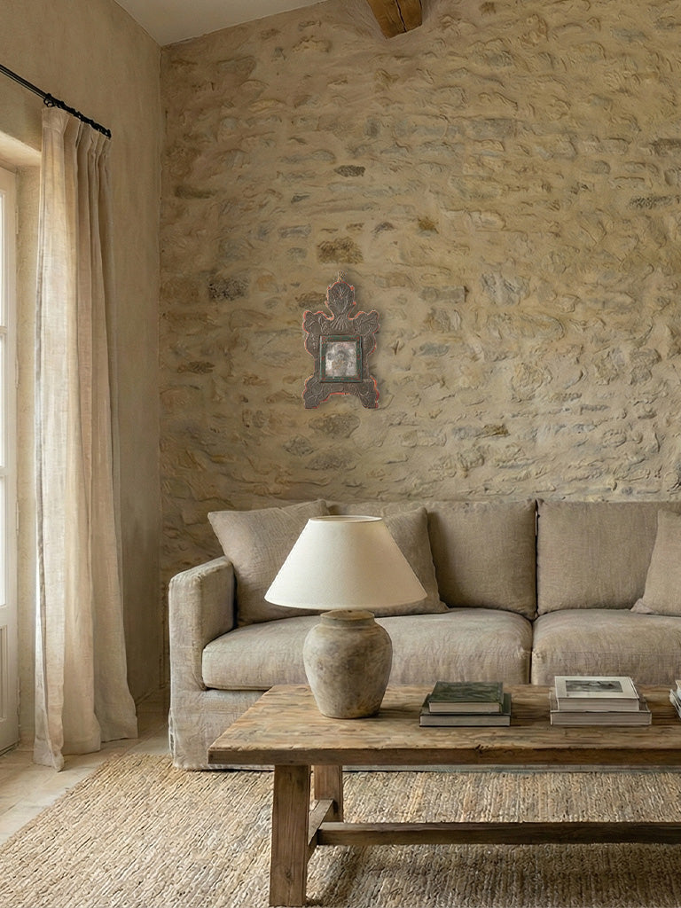 Handcrafted Spanish-style metal mirror
