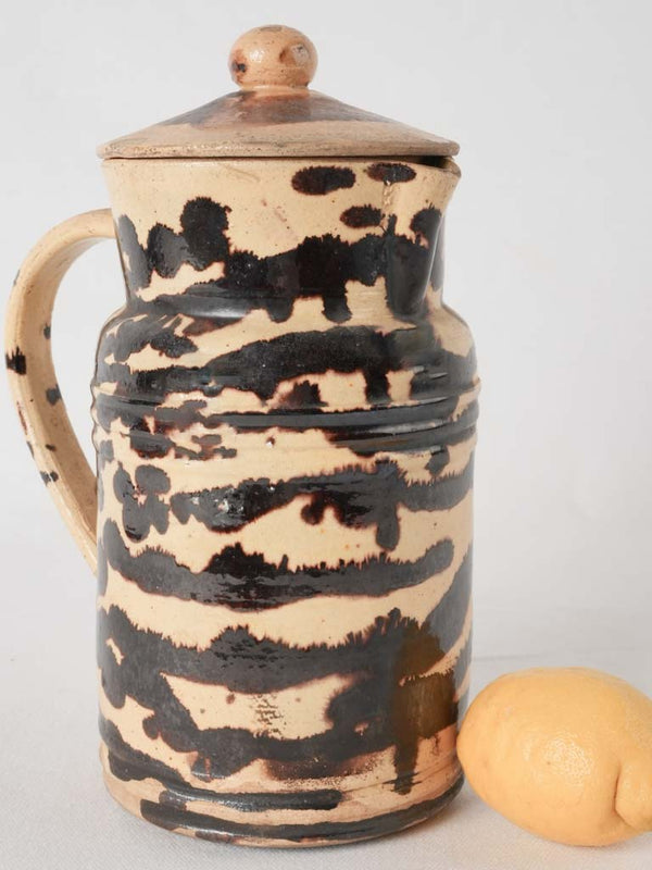 Antique Dieulefit ceramic coffee pot