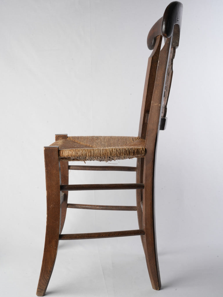 Antique Provençal Rush Seat Chair - 35½"