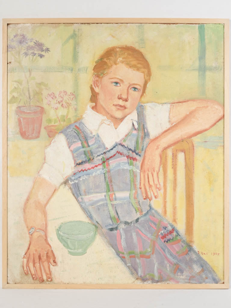 Serene Portrait of a Schoolgirl at Breakfast -1955 - 31½" x 26"