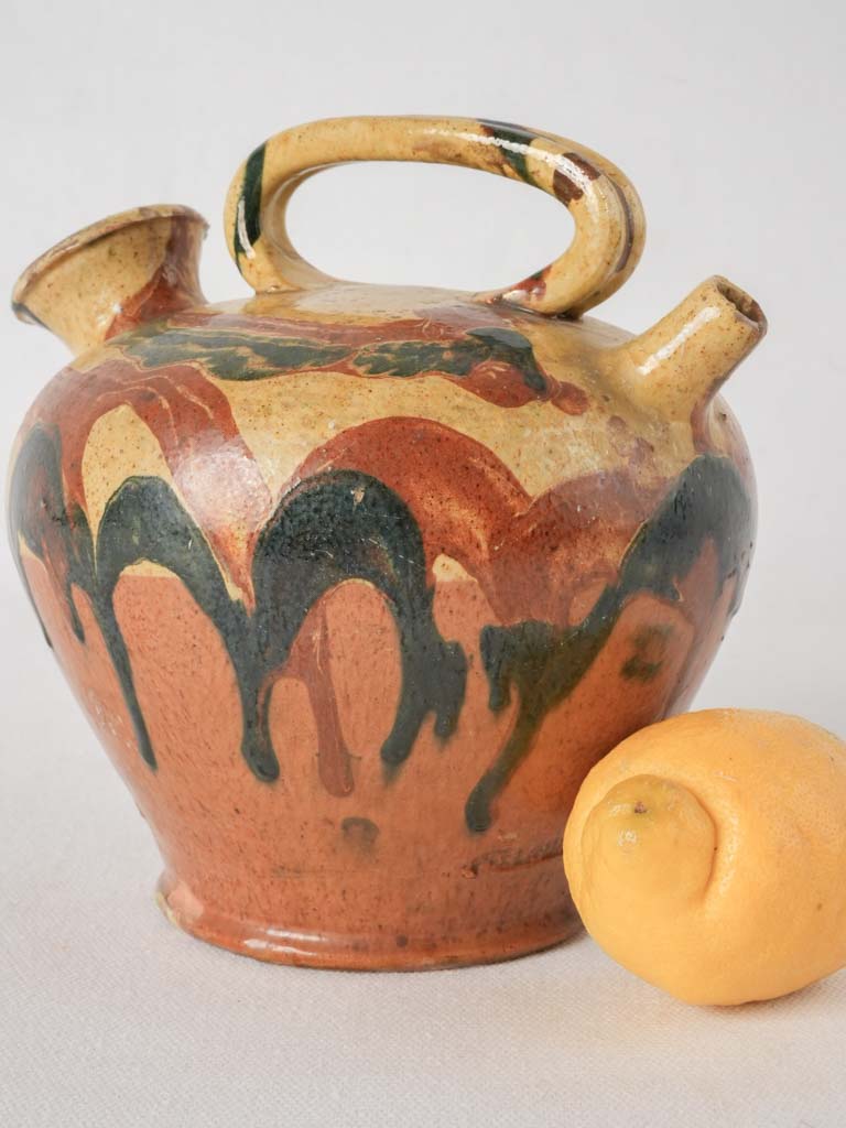 Late 19th century Kanti pot - Jaspé glaze 7"