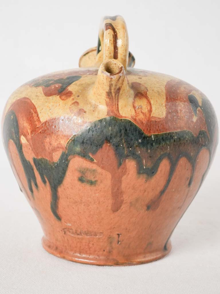 Late 19th century Kanti pot - Jaspé glaze 7"
