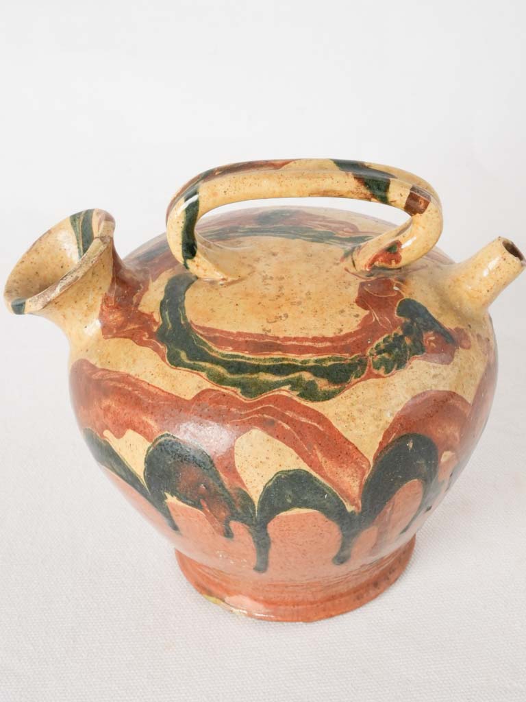 Late 19th century Kanti pot - Jaspé glaze 7"
