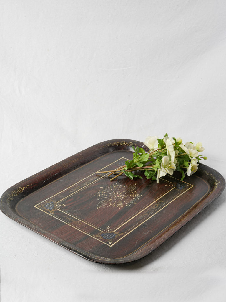 Antique elegant French metal tray  