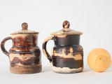 2 late 19th century miniature lidded coffee pots - Vallauris 5"