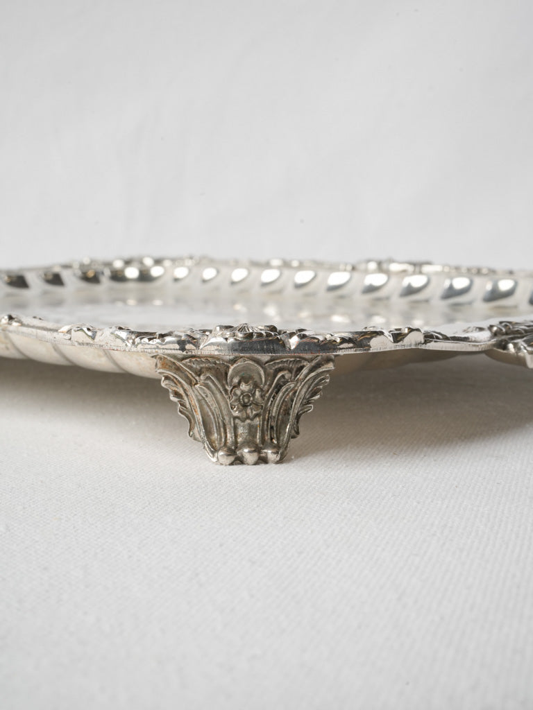 Graceful elevated silver tableware