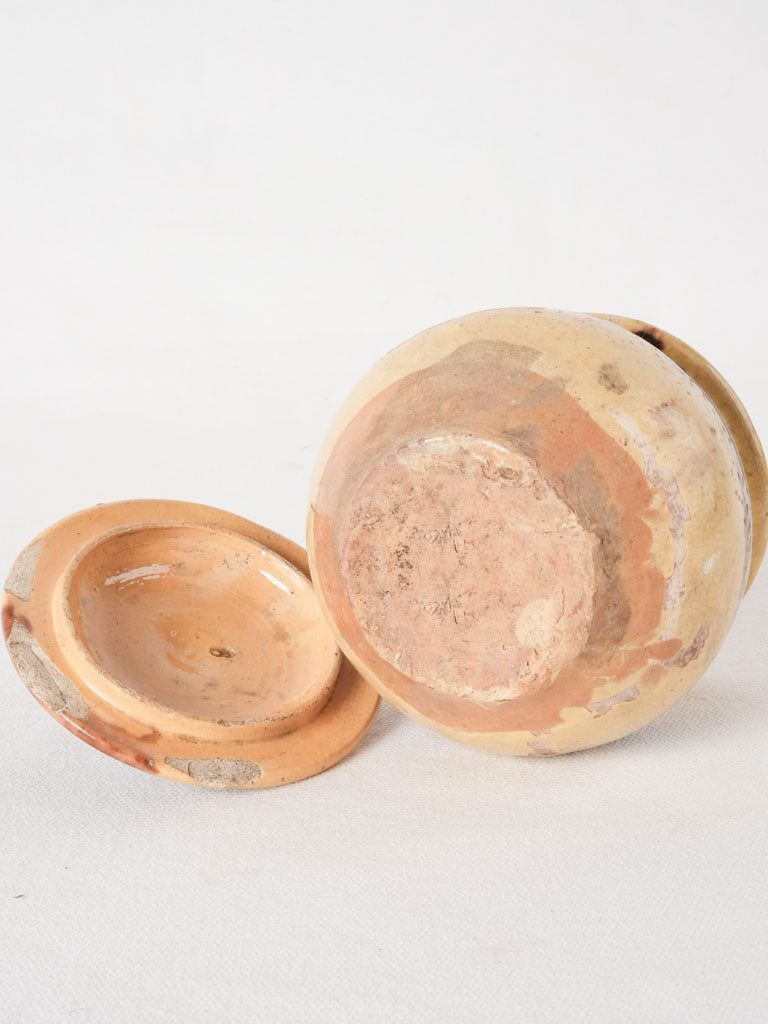 Antique French lidded honey pot 5½"