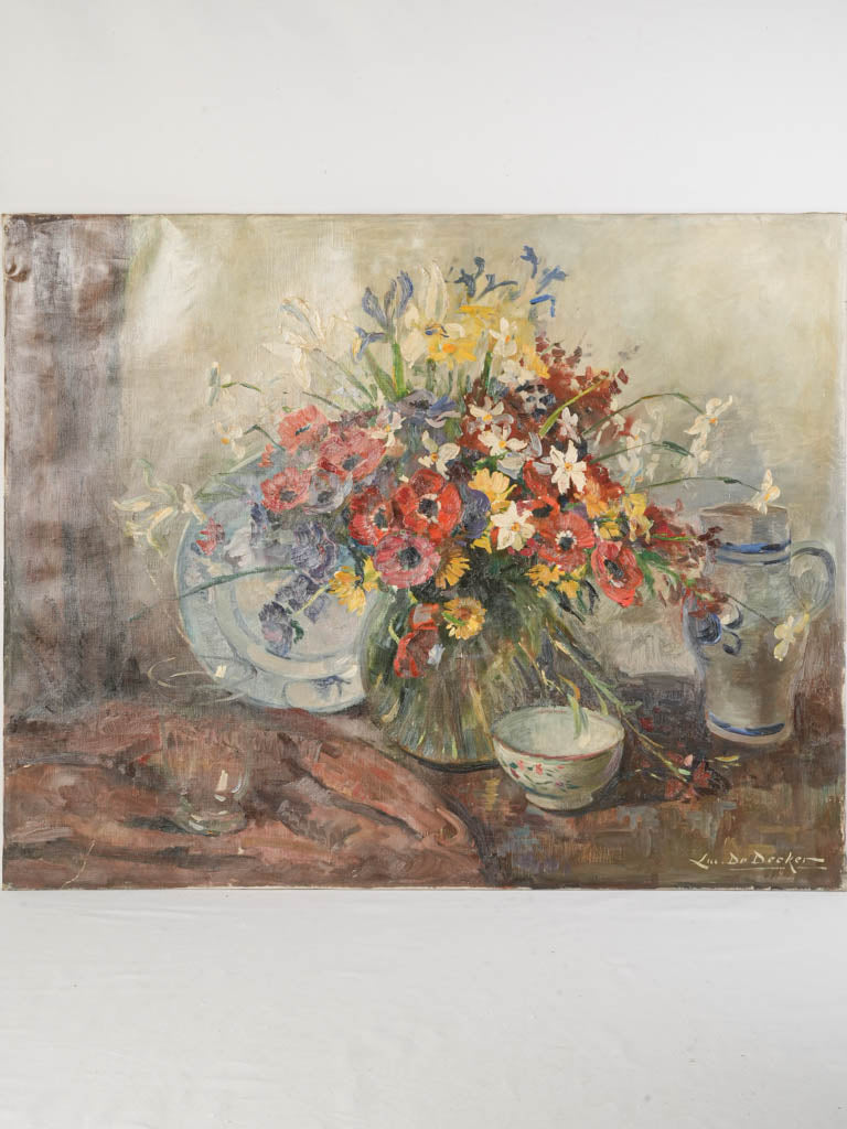 Early 20th Century Still Life w/ Radiant Floral Bouquet - 32" x 39½"