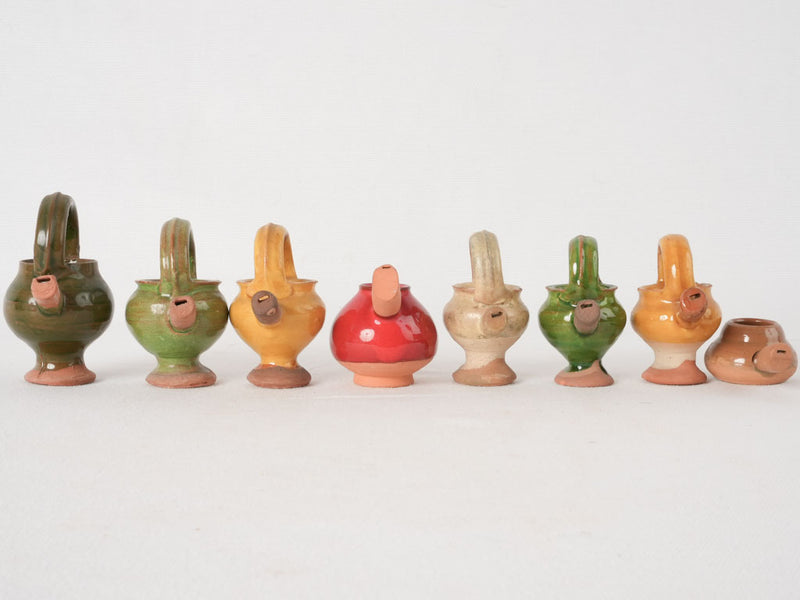 Collection of eight vintage bird whistles 3¼"