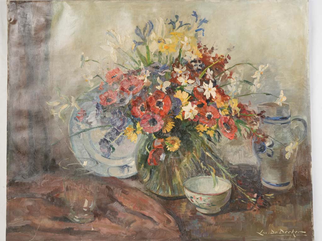 Early 20th Century Still Life w/ Radiant Floral Bouquet - 32" x 39½"