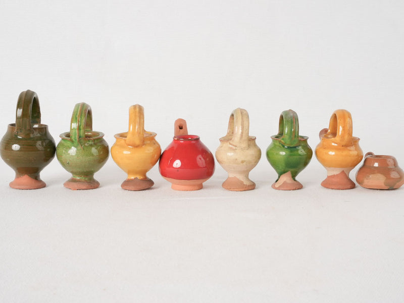 Collection of eight vintage bird whistles 3¼"
