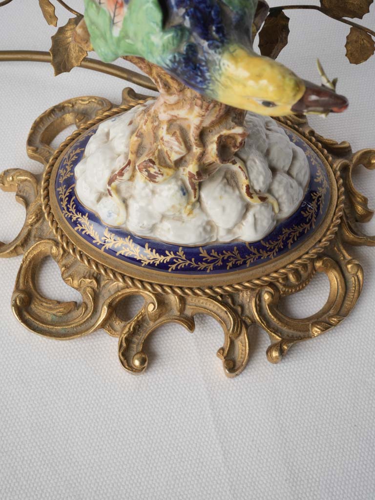 Exquisite Early 20th-Century Sèvres Porcelain “Bird of Paradise” Table Lamp - 27½"