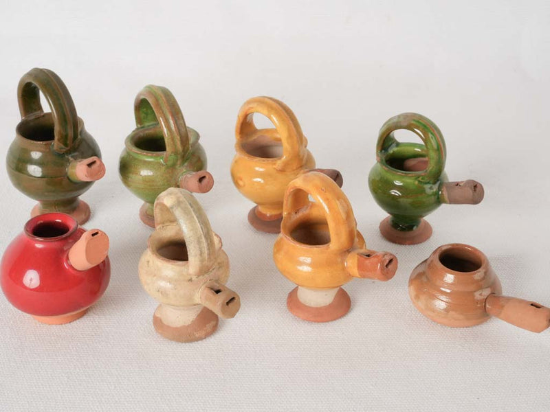 Collection of eight vintage bird whistles 3¼"