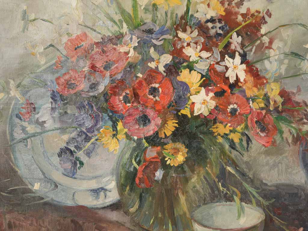 Early 20th Century Still Life w/ Radiant Floral Bouquet - 32" x 39½"