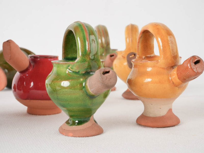Collection of eight vintage bird whistles 3¼"