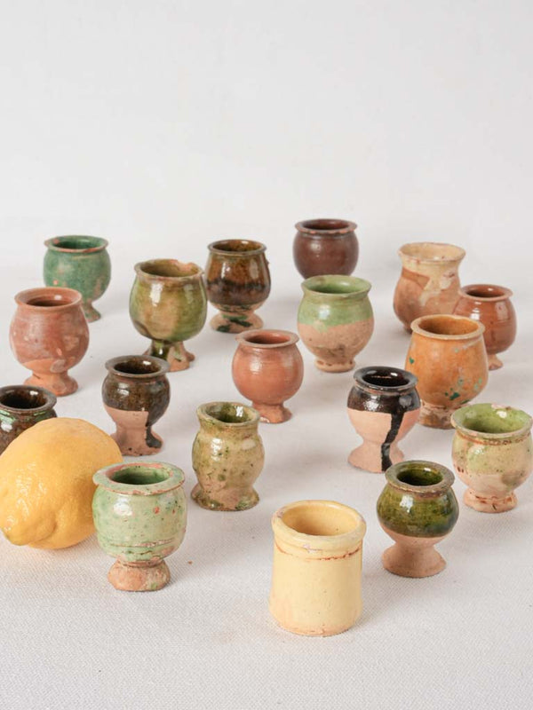 Antique terracotta birdcage water bowls