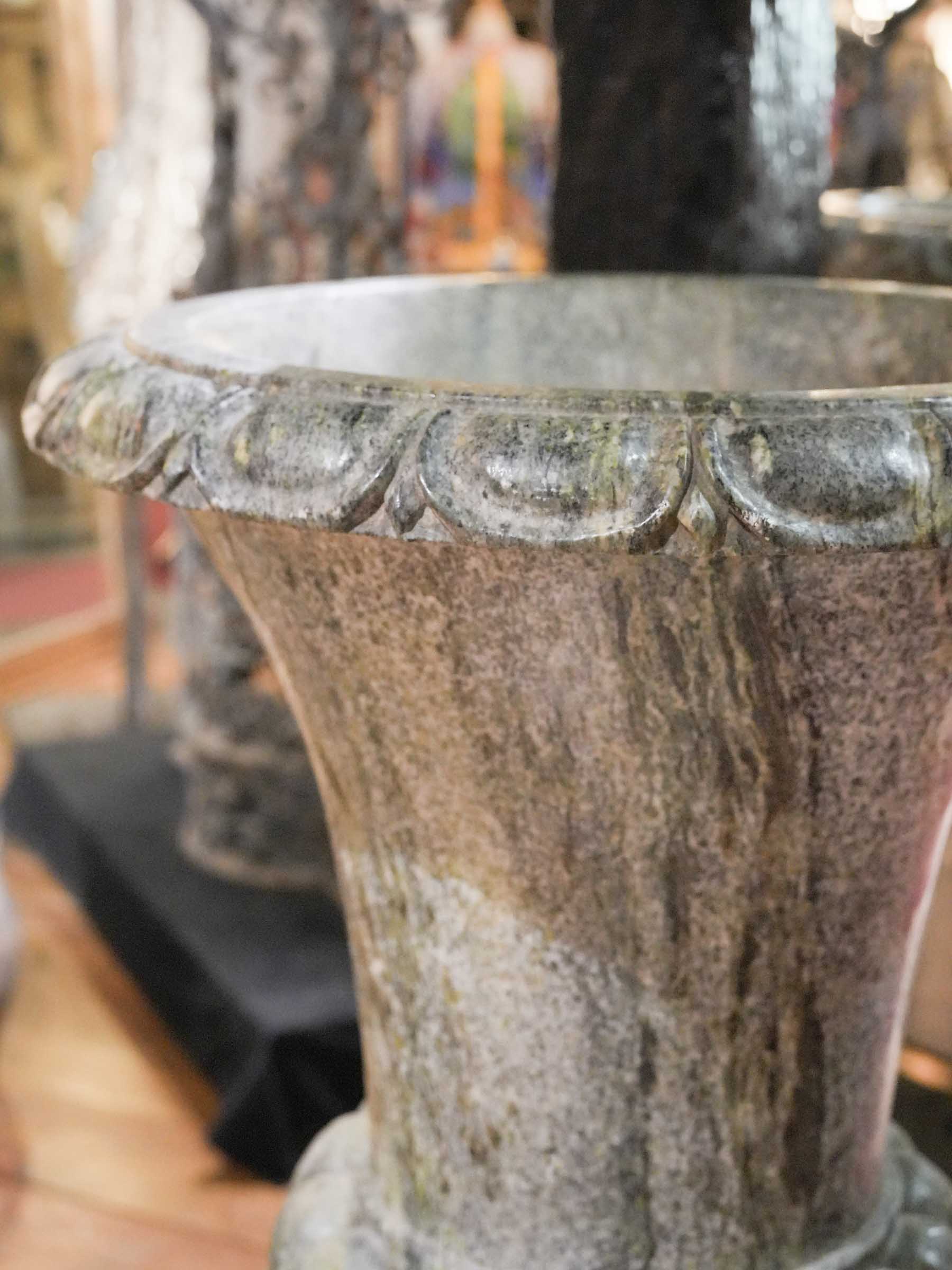 Exceptional Pair of Antique Italian Marble Medici Urns on Pedestals - 29¼"