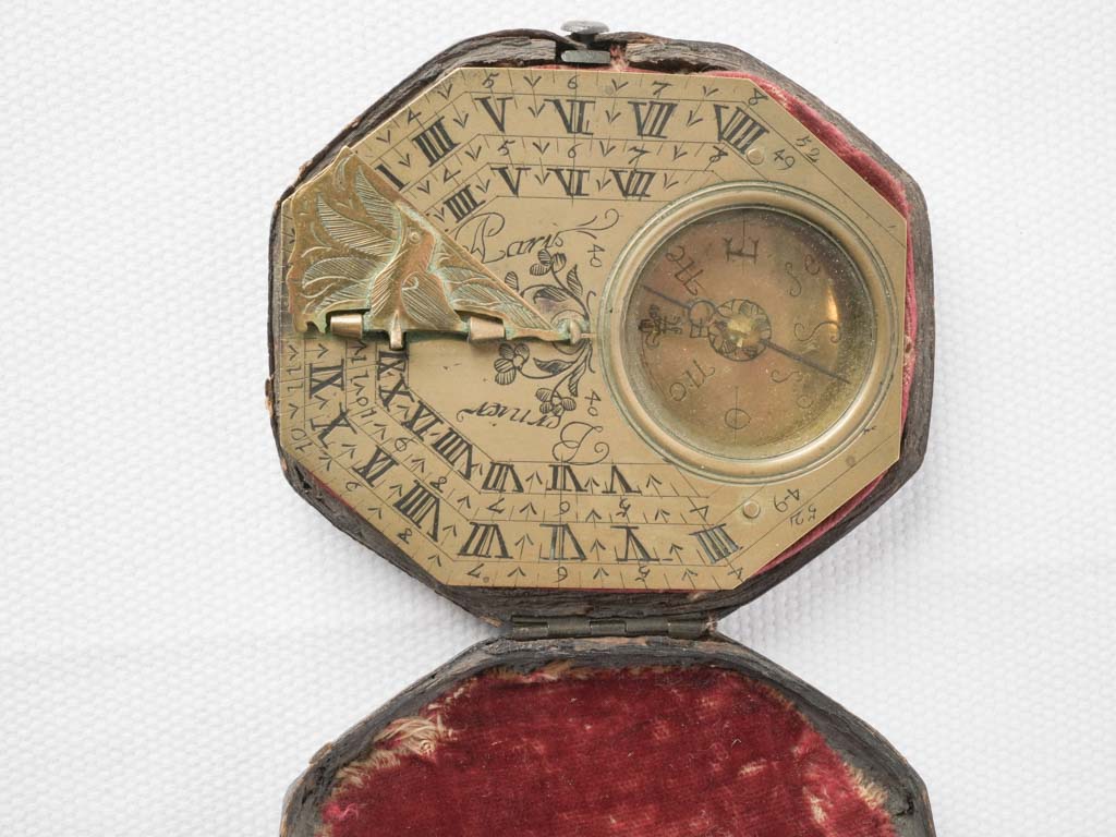 Sophisticated crimson-velvet-lined sundial