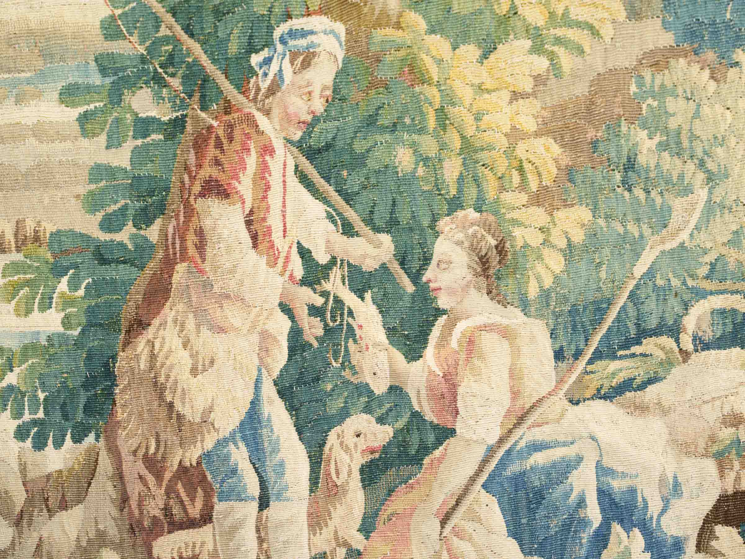 Very Large 18th-Century French Aubusson Wool and Silk Tapestry, Le Moulin de Charenton