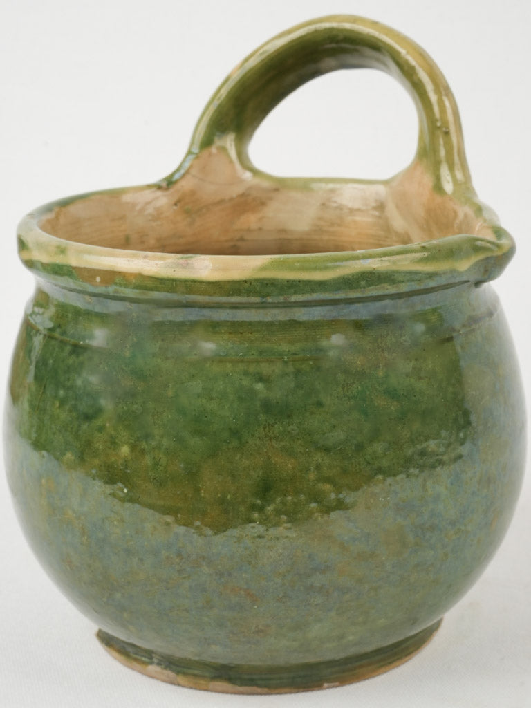 Antique French terracotta milking pot