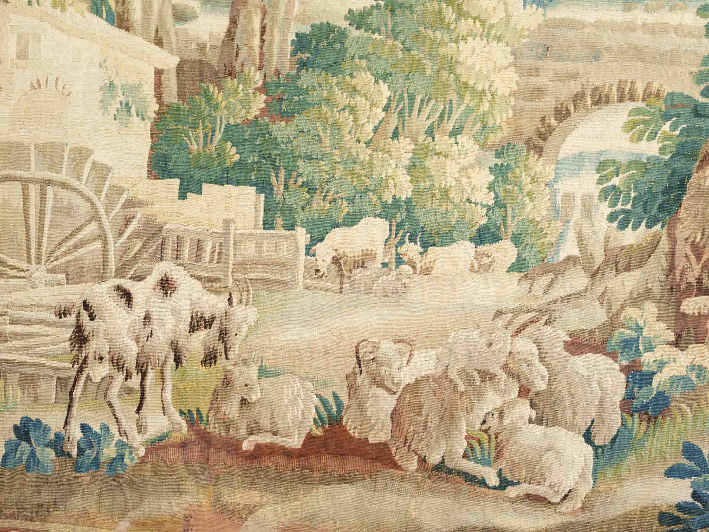 Very Large 18th-Century French Aubusson Wool and Silk Tapestry, Le Moulin de Charenton