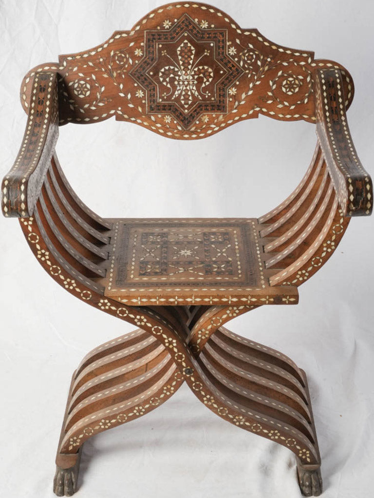 Florentine-style inlaid armchair
