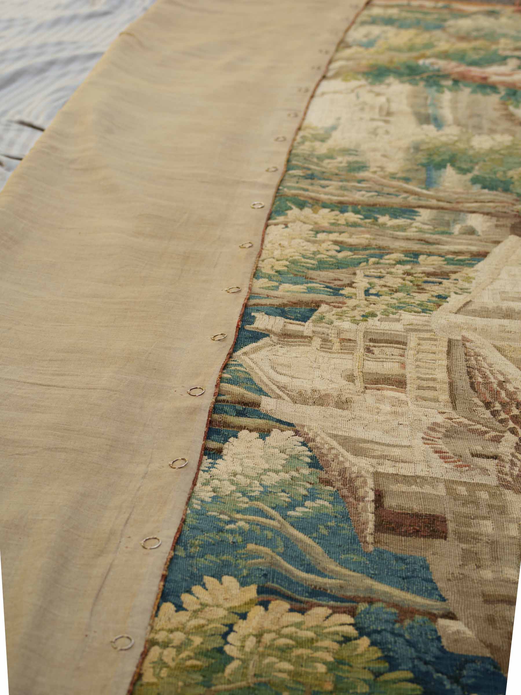 Very Large 18th-Century French Aubusson Wool and Silk Tapestry, Le Moulin de Charenton