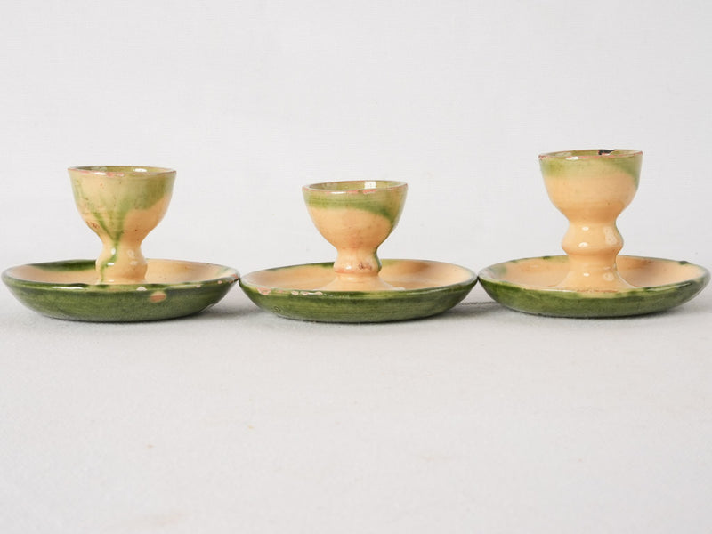 3 antique French egg cups - Dieulefit 2¾"