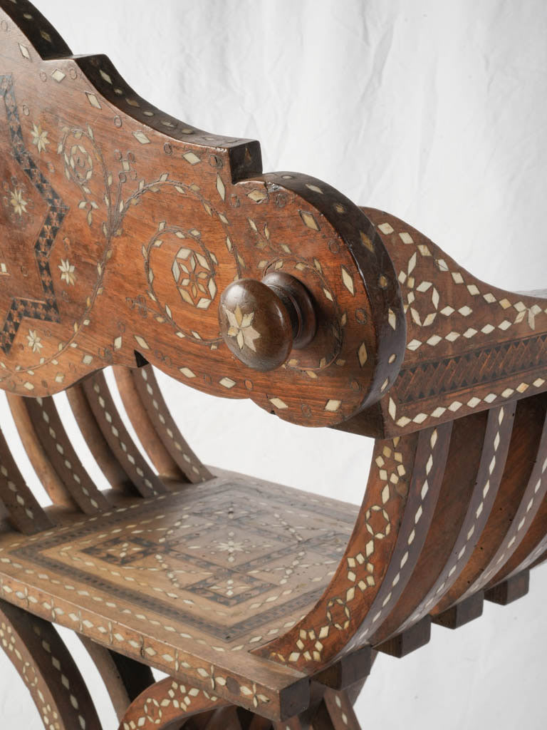 Exotic handcrafted Florentine chair