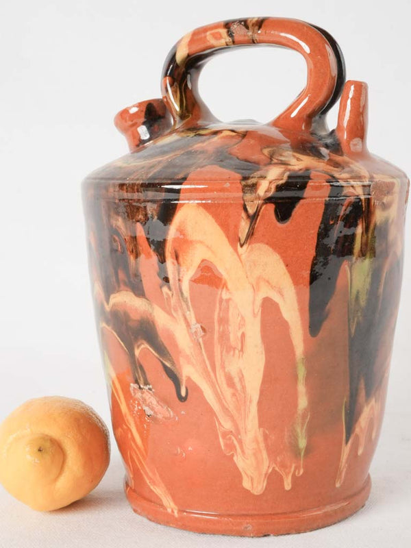 Antique Vallauris Jaspé Cantir pitcher