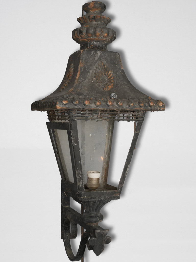 Vintage French wooden wall lantern
