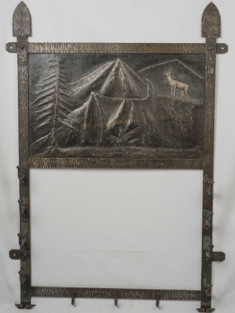 Antique wrought iron gun rack  