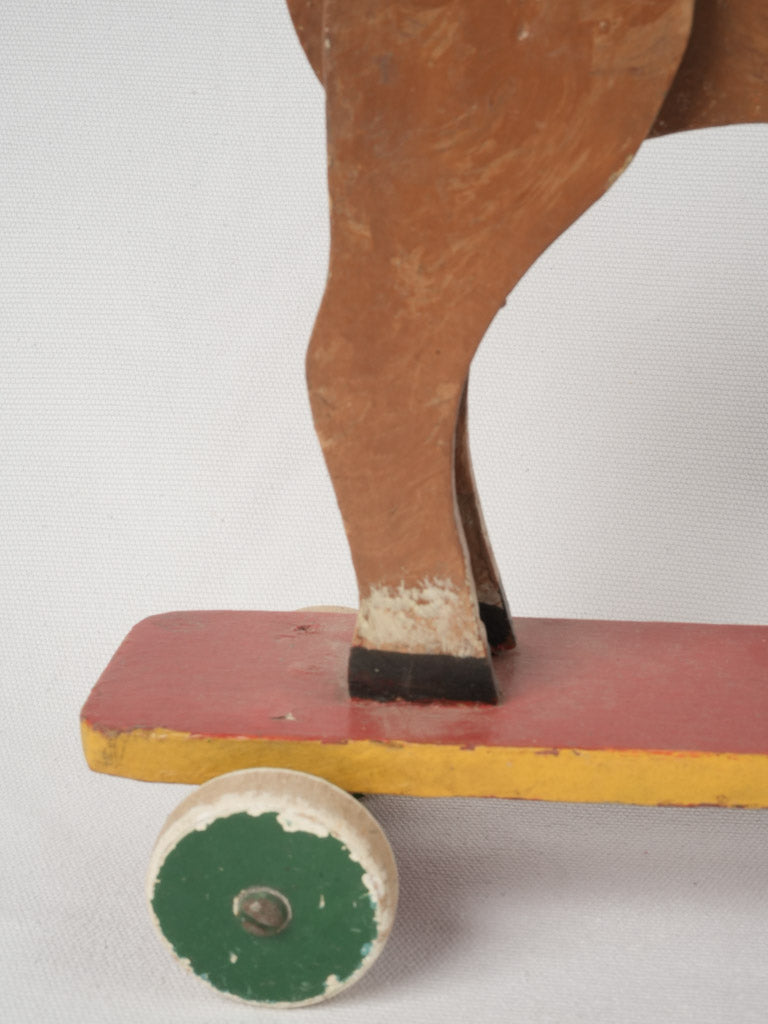 Nostalgic red-base vintage wooden toy