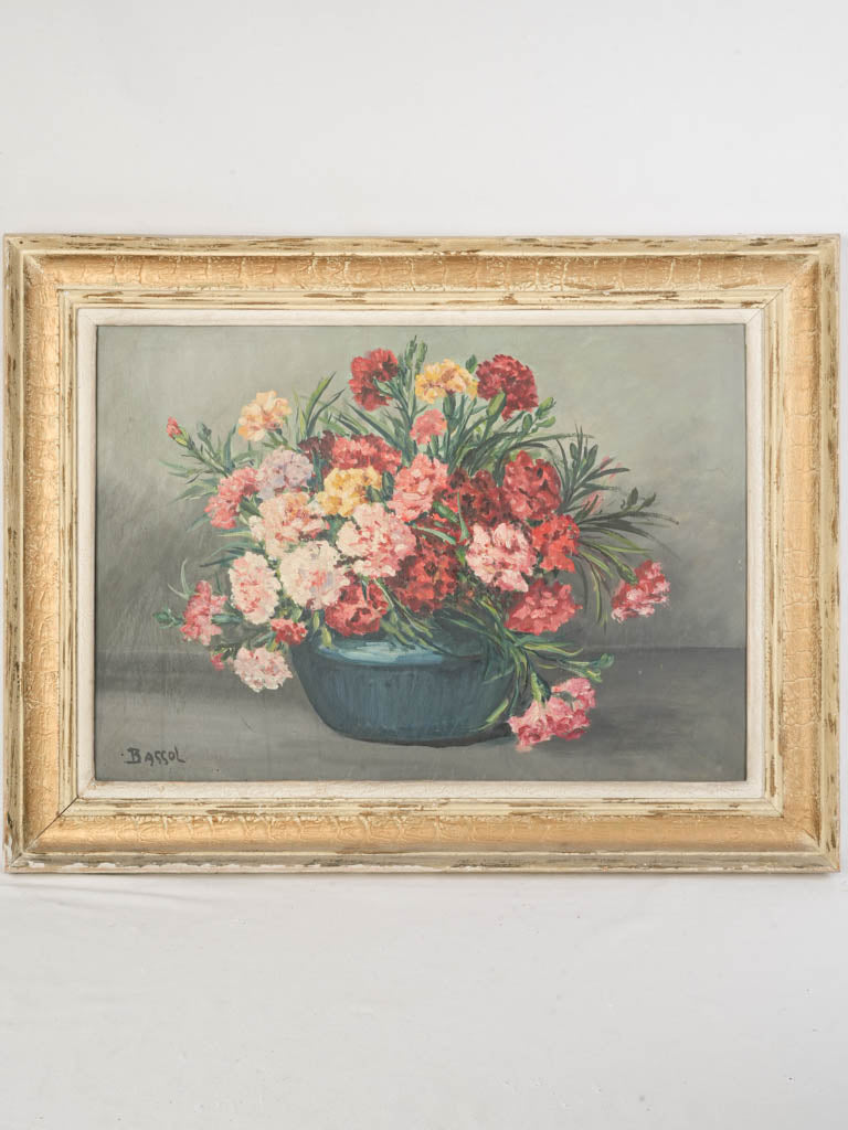 Mid-Century French Still Life of Radiant Carnations - 24¾" x 32¼"