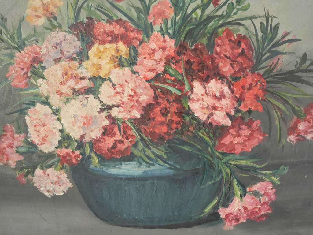 Mid-Century French Still Life of Radiant Carnations - 24¾" x 32¼"