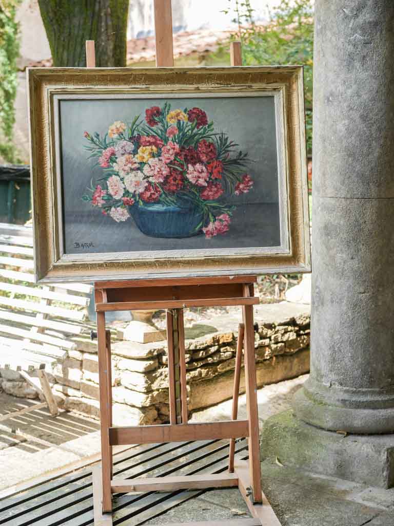Mid-Century French Still Life of Radiant Carnations - 24¾" x 32¼"