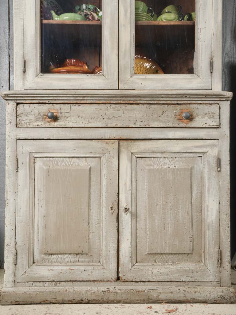 Rustic pine glass-door cupboard