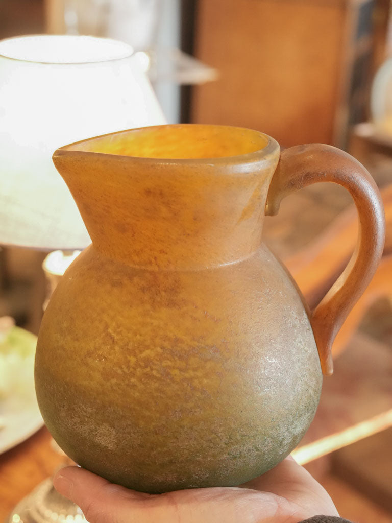 Symbolic design pâte de verre pitcher