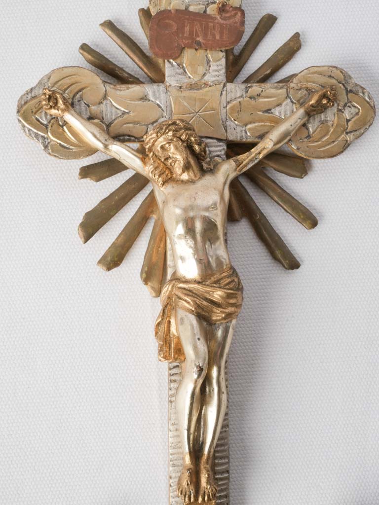 Late 18th-Century French Gilt and Silvered Wood Calvary Group - 19¼"