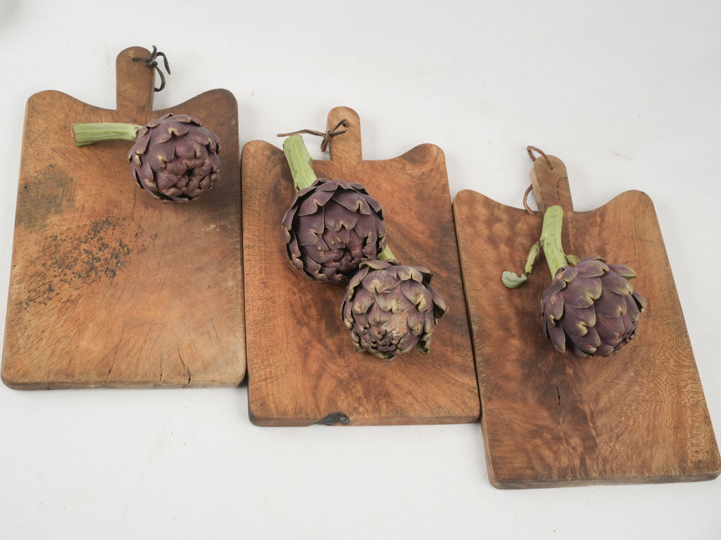 Rustic countryside-style French kitchen cutting boards