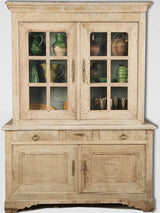 Vintage French oak vitrine cabinet