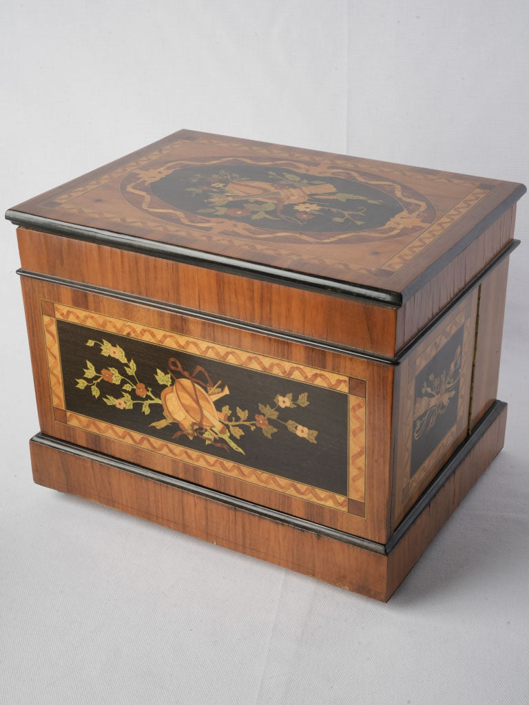 Elegant walnut liquor box.