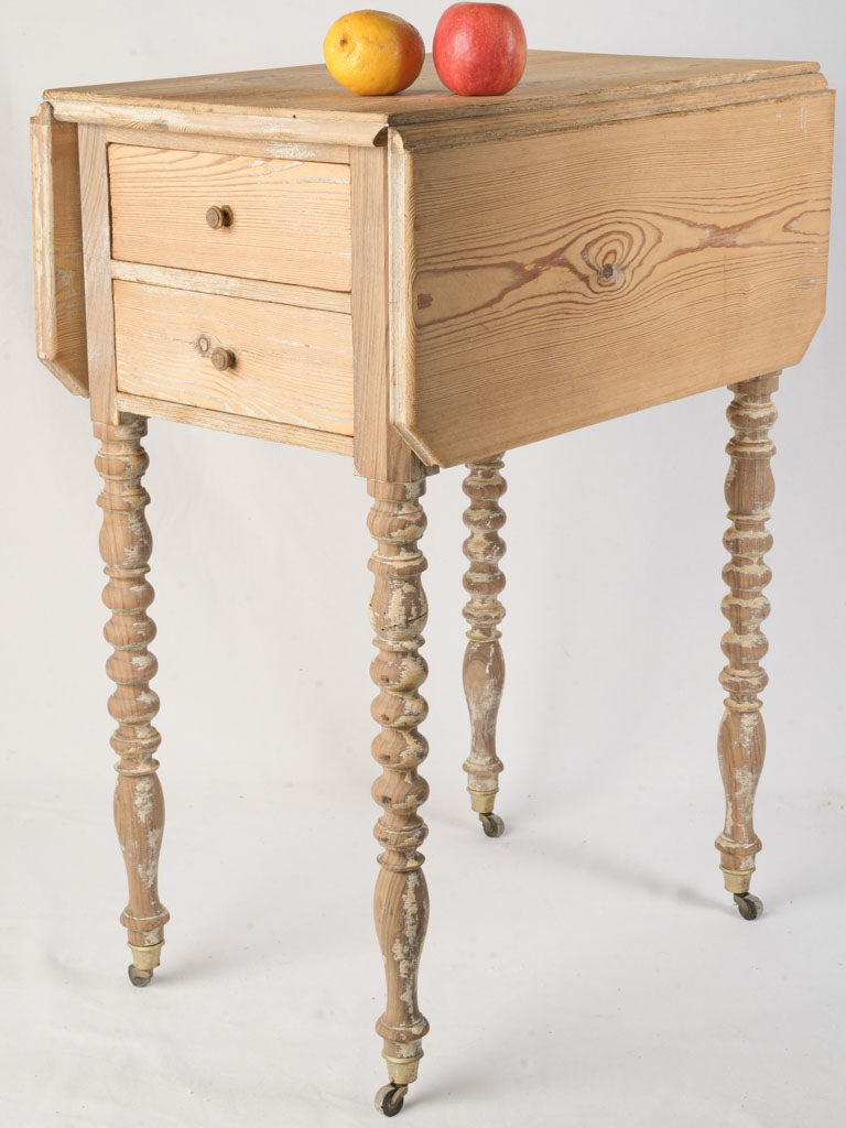 Late 19th Century French Bedside Cabinet W/ Drop Leaves and Zinc-Lined Compartment - 30"