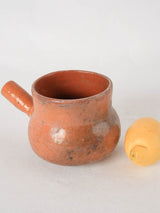 Cooking pot w/ handle & brown glaze - Vallauris